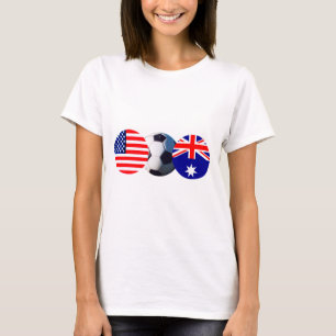 Soccer Ball Australia & USA Flag The MUSEUM Zazzle T-Shirt
