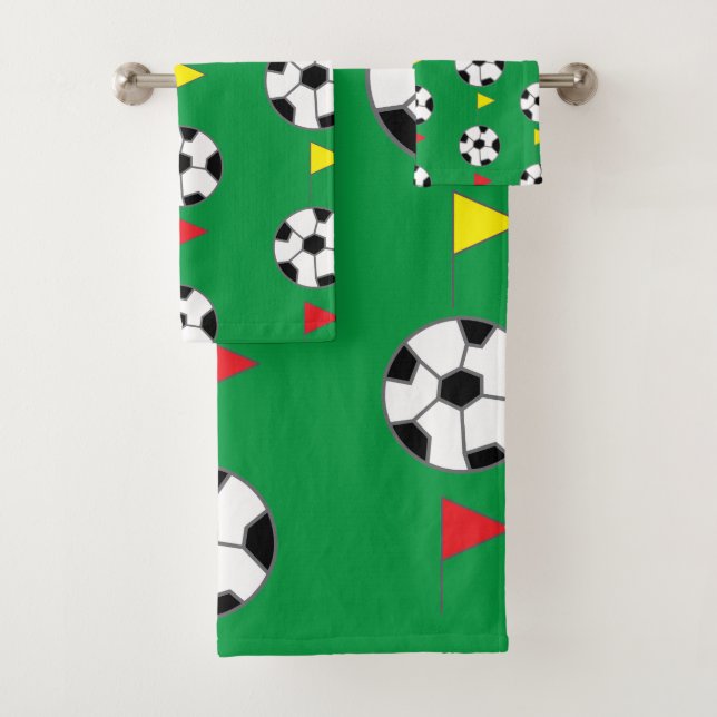 Soccer Ball Bath Towel Set (Insitu)