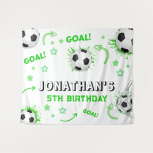 Soccer Ball Birthday Backdrop Tapestry