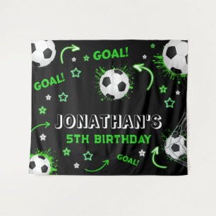 Soccer Ball Birthday Backdrop Tapestry