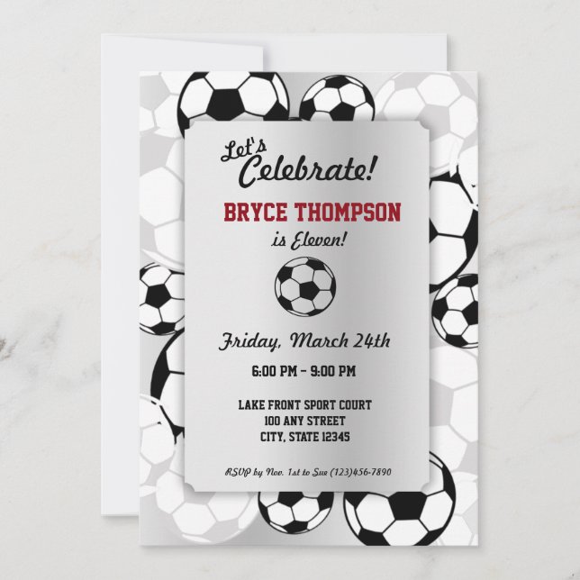 Soccer Ball Birthday Party Invitation (Front)