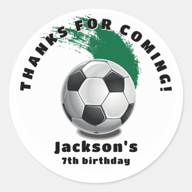 Soccer Ball Birthday Stickers (Front)