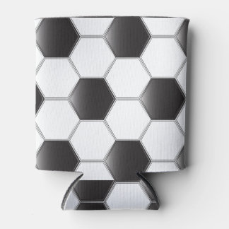 Soccer ball, black and white pattern can cooler