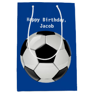 soccer Ball Blue Personalized Medium Gift Bag
