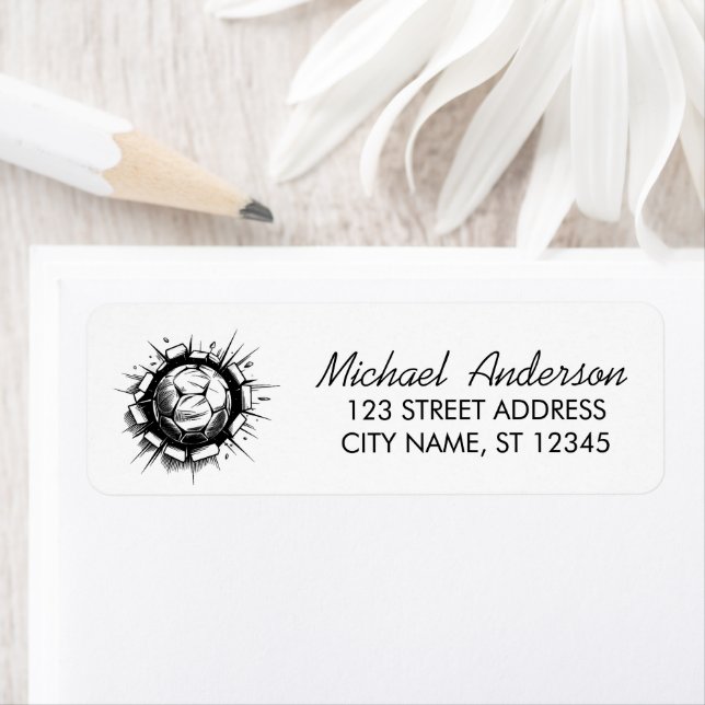 Soccer Ball Breaking Wall Football Return Address  (En situation)