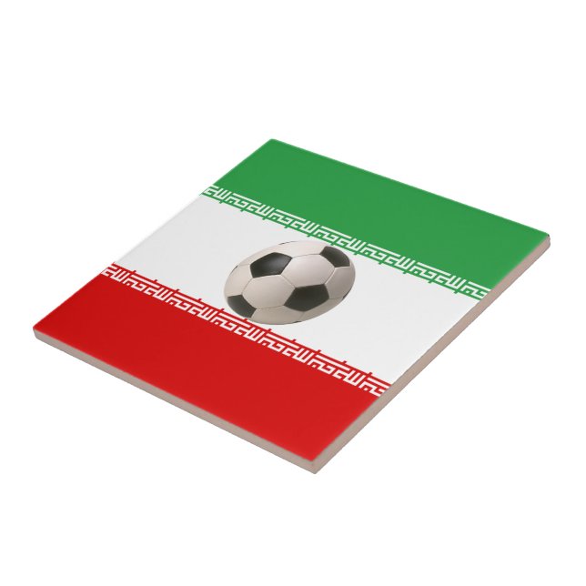 Soccer ball centre of Iranian flag Tile (Side)