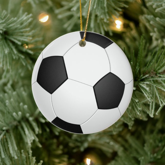 Soccer Ball Ceramic Ornament (Tree)