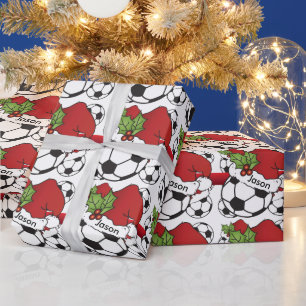 Soccer Ball Christmas DIY Name Wrapping Paper