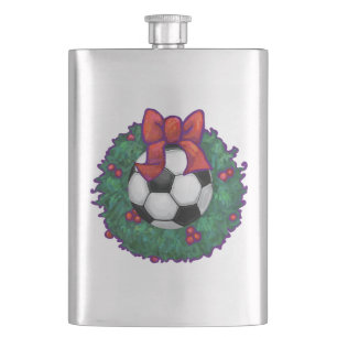 Soccer Ball Christmas Hip Flask