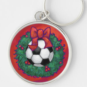 Soccer Ball Christmas Keychain