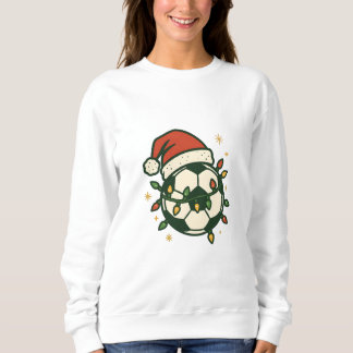Soccer Ball Christmas Lights Santa Hat Funny  Sweatshirt