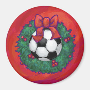 Soccer Ball Christmas Magnet