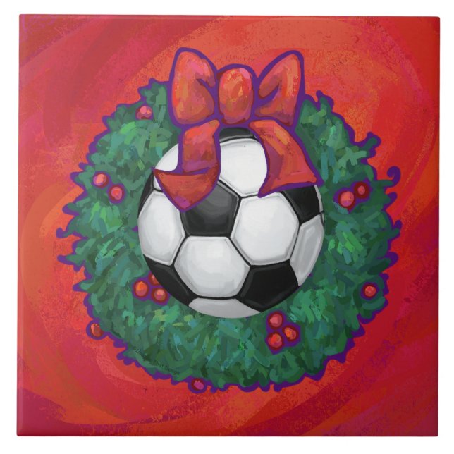 Soccer Ball Christmas Tile (Front)