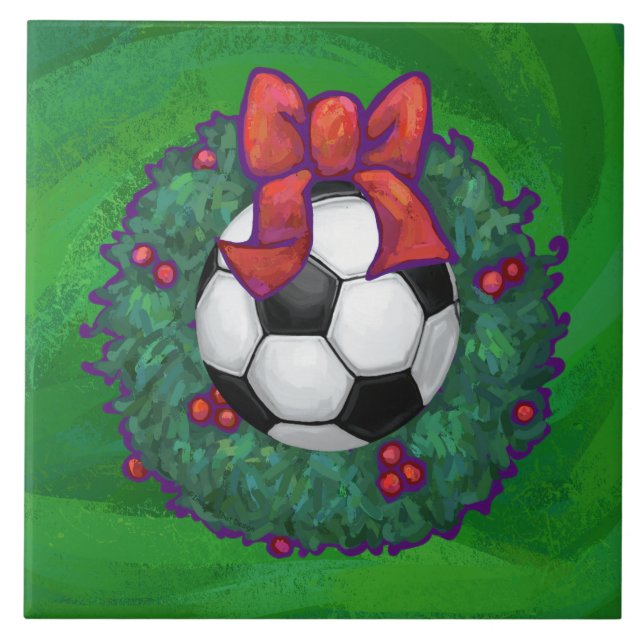 Soccer Ball Christmas Tile (Front)
