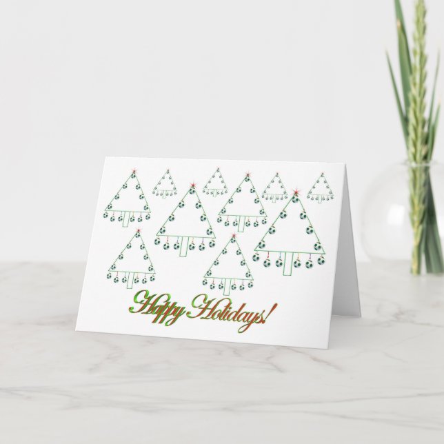 Soccer Ball Christmas Tree Farm Card (Front)