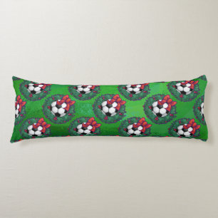 Soccer Ball Christmas Wreath Pattern Body Pillow