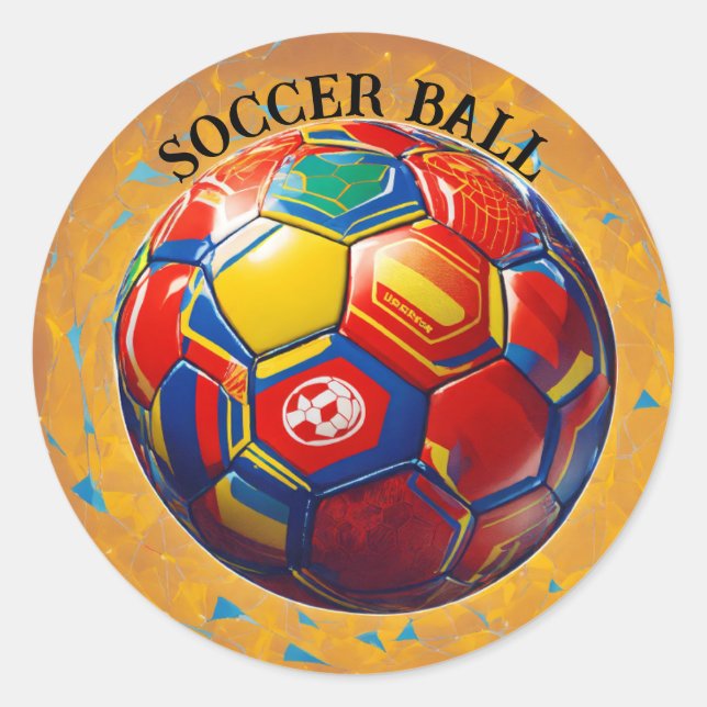soccer ball classic round sticker (Front)