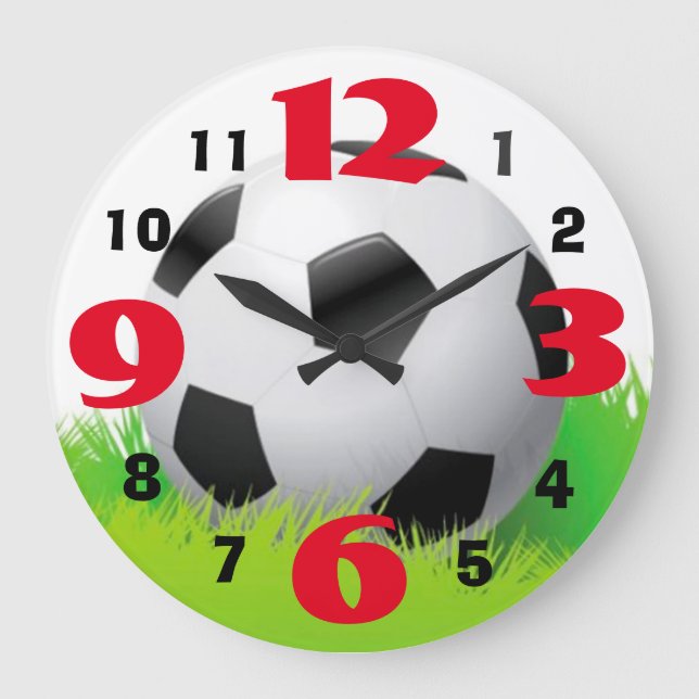 Soccer Ball Clock with Large Numbers (Front)