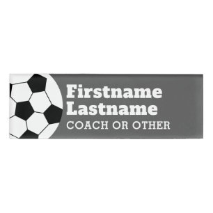 Soccer Ball Coach or Teacher - Modern Drawing Name Tag