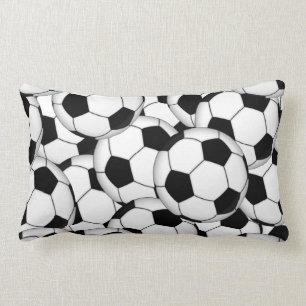 Soccer Ball Collage Lumbar Pillow
