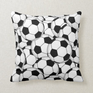 Soccer Ball Collage Throw Pillow
