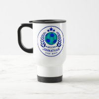 Soccer Ball Crest | Bright Blue Sport Fan Gifts