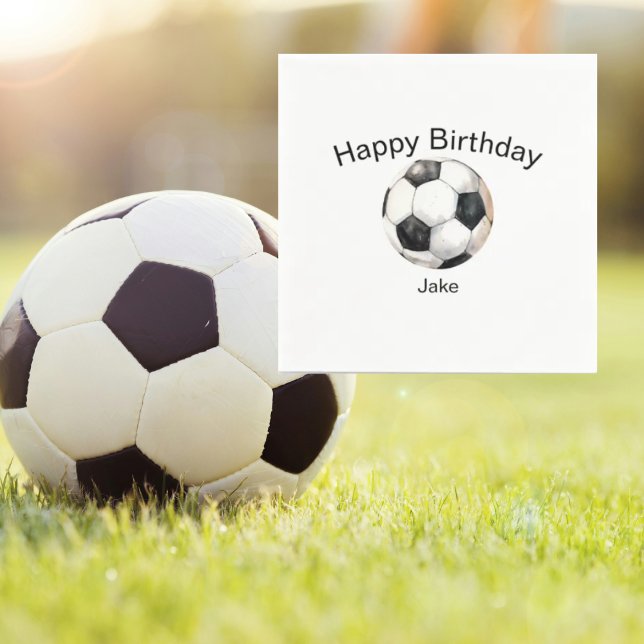 Soccer Ball Custom Birthday Party Napkin (Creator Uploaded)