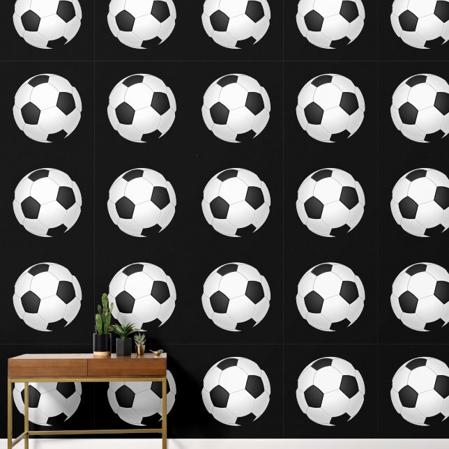 Soccer Ball Custom Colour Black Wallpaper (Hallway)