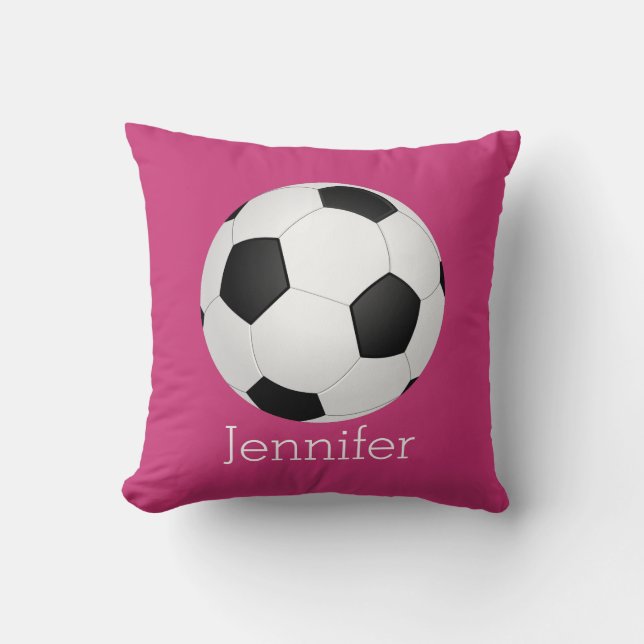 soccer ball custom personalized pillow (Front)