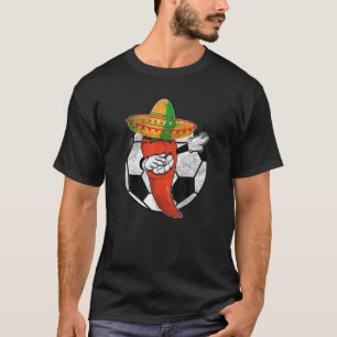 Soccer Ball Dabbing Hot Pepper Mexican Chili Cinco T-Shirt