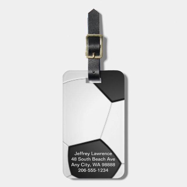 Soccer Ball Design Luggage Tags (Front Vertical)