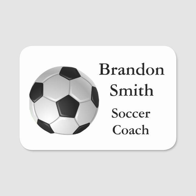 Soccer Ball Design Name Tag (Front)