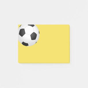 soccer  ball design post it note yellow