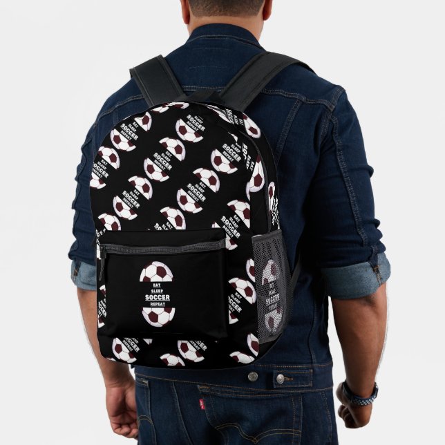 Soccer ball. Eat, Sleep, Soccer, Repeat  Printed Backpack (Insitu (Model))