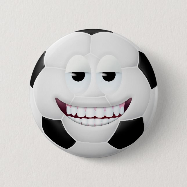 Soccer Ball Face 2 Inch Round Button (Front)