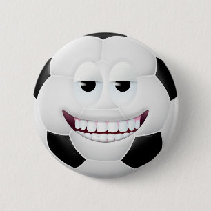 Soccer Ball Face 2 Inch Round Button