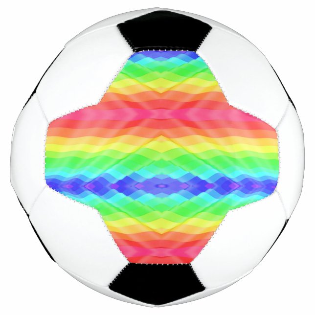 Soccer ball featuring a vibrant rainbow geometric  (Front)