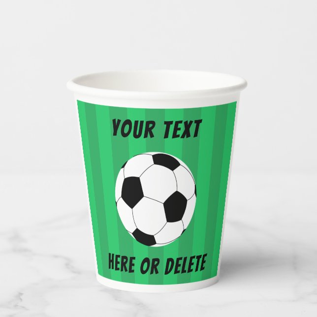 Soccer Ball Field Sports Custom  Paper Cups (Front)