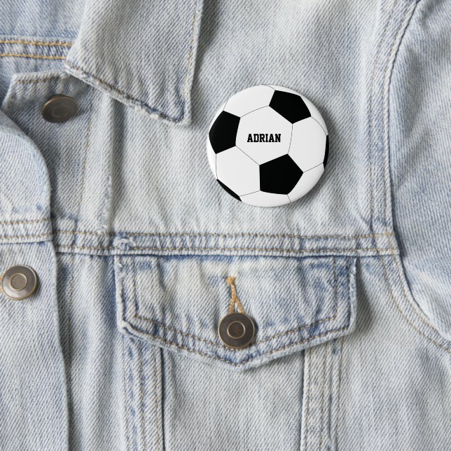 Soccer Ball Football Personalized   2 Inch Round Button (In Situ)