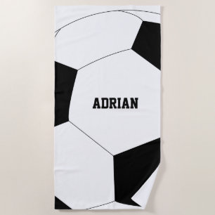 Soccer Ball Football Personalized   Beach Towel