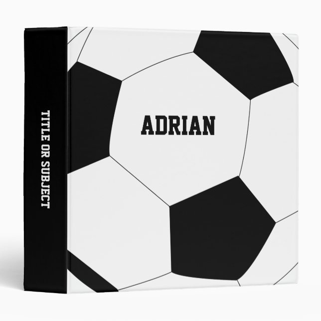 Soccer Ball Football Personalized  Binder (Front/Spine)