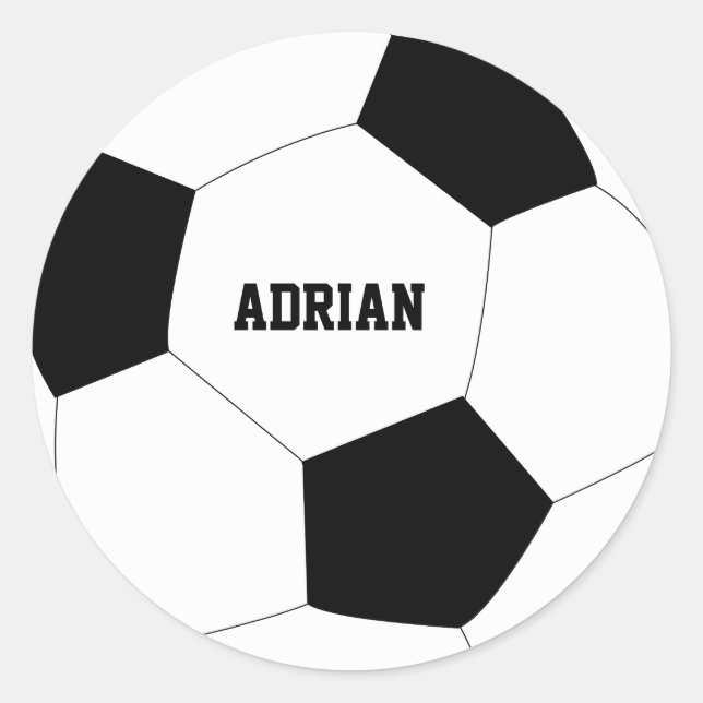 Soccer Ball Football Personalized  Classic Round Sticker (Front)