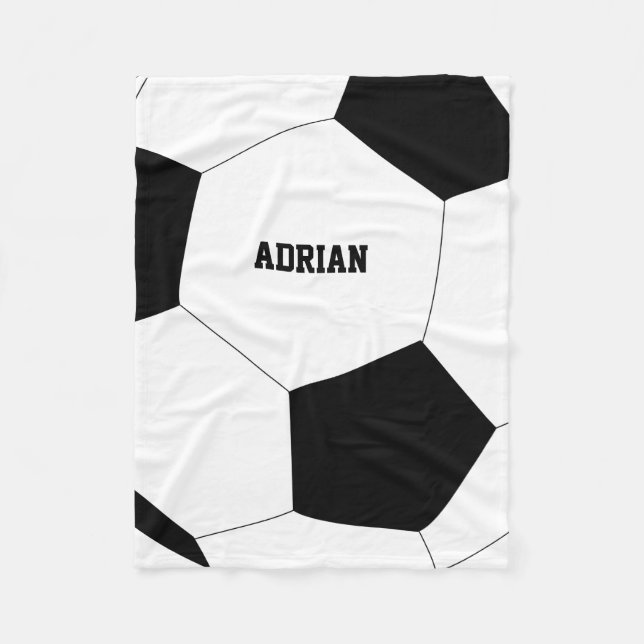 Soccer Ball Football Personalized  Fleece Blanket (Front)