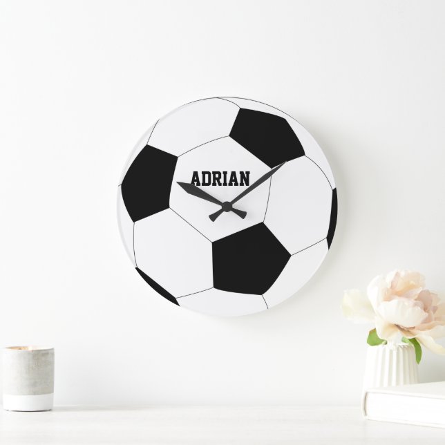 Soccer Ball Football Personalized Large Clock (Home)