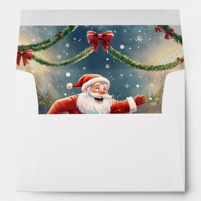 Soccer Ball for Christmas with Santa Claus  Envelope (Back (Bottom))