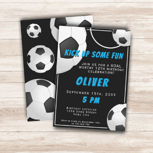 Soccer Ball Fun Sports Kids Birthday Invitation