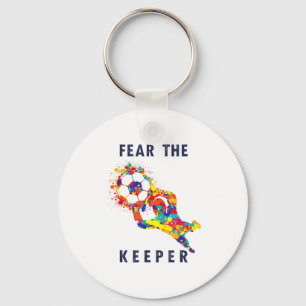 Soccer Ball Funny Goalie Keeper Quote  Keychain