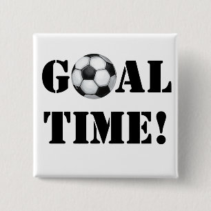 Soccer Ball, Goal Time! 2 Inch Square Button
