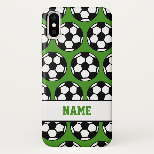 Soccer Ball Green Sports Pattern Case-Mate iPhone Case (Back)