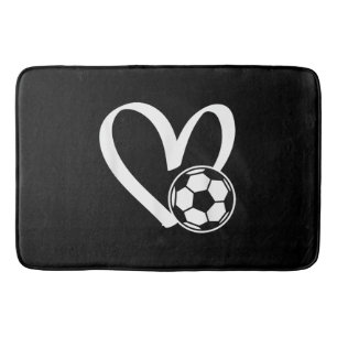 Soccer Ball Heart Bath Mat